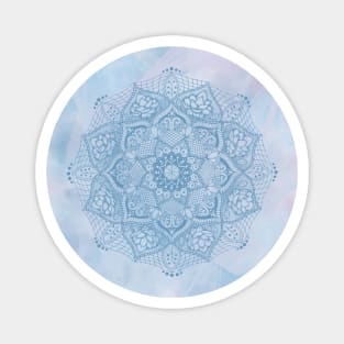 Blue Lotus Blossom Flower Mandala Magnet